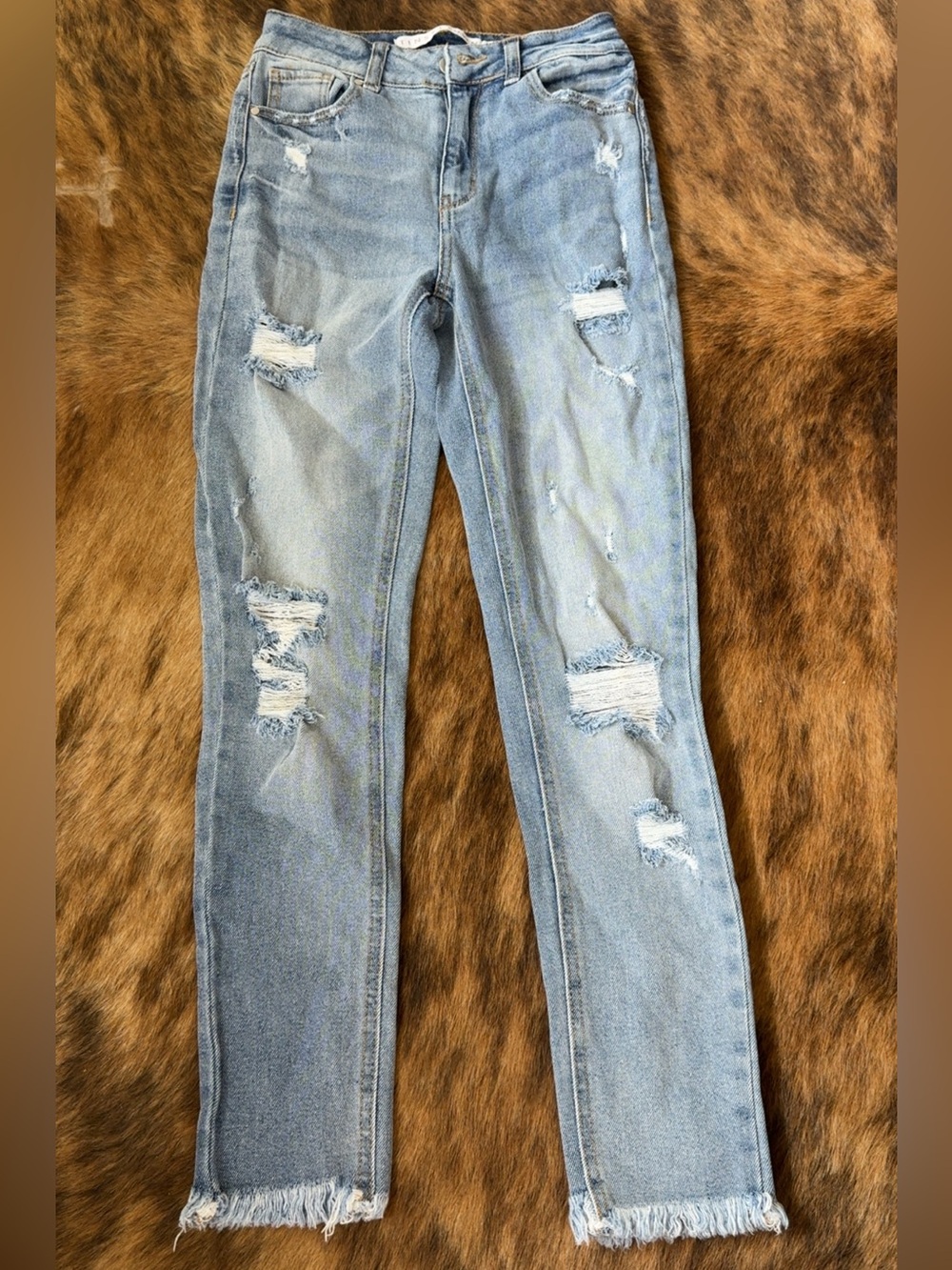 Tinseltown Light Blue Distressed Skinny Jeans